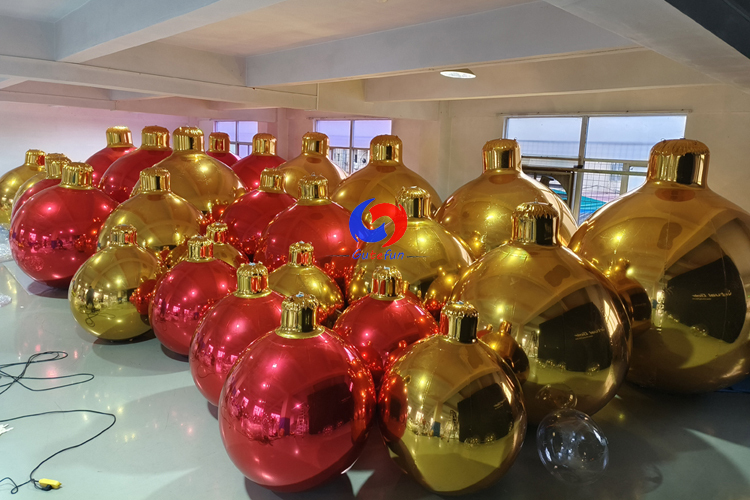 Hanging Decoration Red Blue Golden Big Shiny Ornaments Christmas Giant Inflatable chrome Ball Ornaments