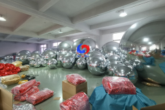  large event decoration pvc floating balloon pvc giant inflatable mirror ball inflatable silver chrome (shiny) balls for event