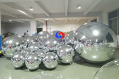  80cm -300cm Giant PVC Gold Silver Mirror Decoration Sphere Silver Mirror Finish Inflatable Decoration Sphere