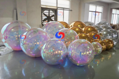different sizes golden metallic balls inflatable iridescent decorative hanging balls giant inflatable iridescent balls