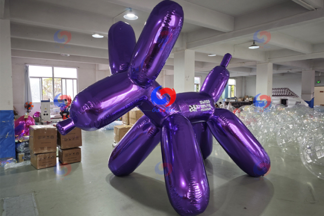 Special Design Customized Advertising Big Shiny Mirror Dog Mirror Bear Shaped Inflatable Carton Model