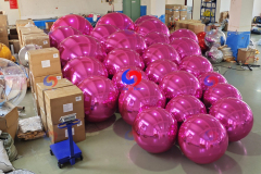 Bespoke balloons stylist & event planner custom big shiny inflatable rose red balloon mirror balls for party decorate