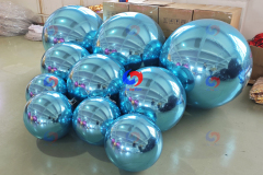 Birthday party decor new giant teal big shiny orbs big shiny blue metallic inflatable spheres/mirror balls/balloons
