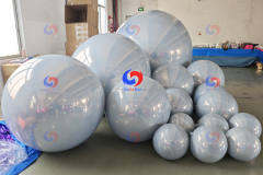 Stunning party events balloon backdrop decoration new giant pearl white big shiny inflatable mirror balls/decor spheres