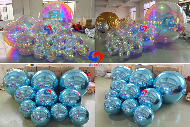 Custom big shiny clear brown bubble balloons/giant spheres/mirror balls for events decorator artist rental occasions