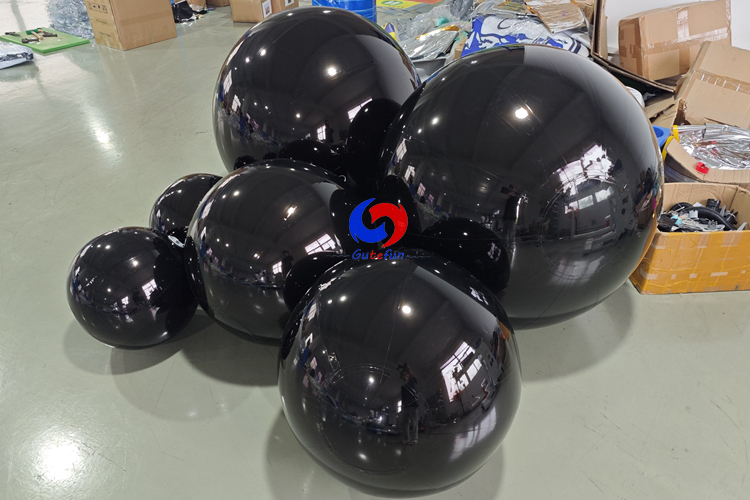 40cm (1.3ft) 60cm (2ft) 90cm (3.0ft) giant black mirror balloons/spheres big shiny solid black inflatable shiny balls