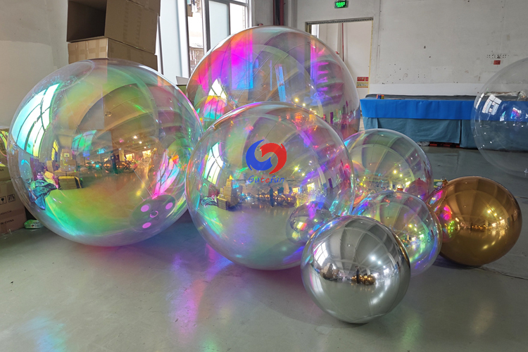 40cm / 60cm / 80cm / 100cm big shiny pearls balloons inflatable Iridescent mirror balls with air pumps included