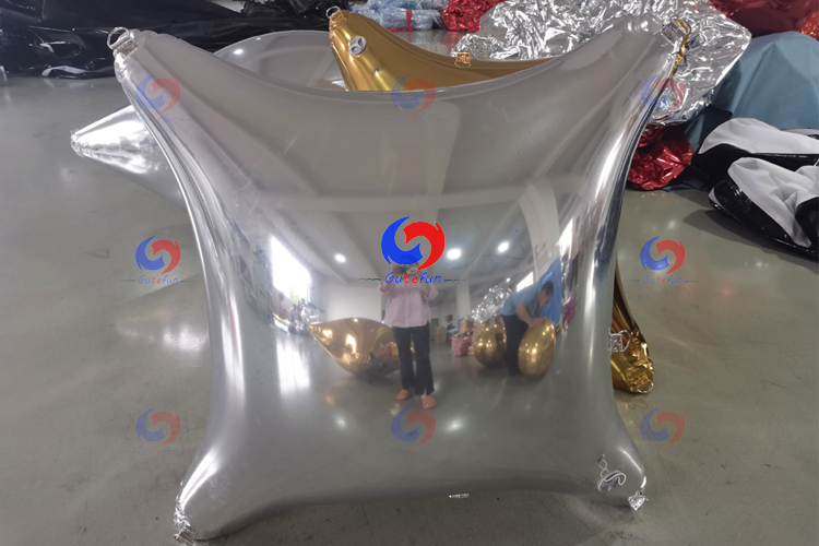 easy setup indoor outdoor use durable and reusable big shiny Silver Gold stunning Mirror Quadrangle Star for decor