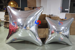 easy setup indoor outdoor use durable and reusable big shiny Silver Gold stunning Mirror Quadrangle Star for decor