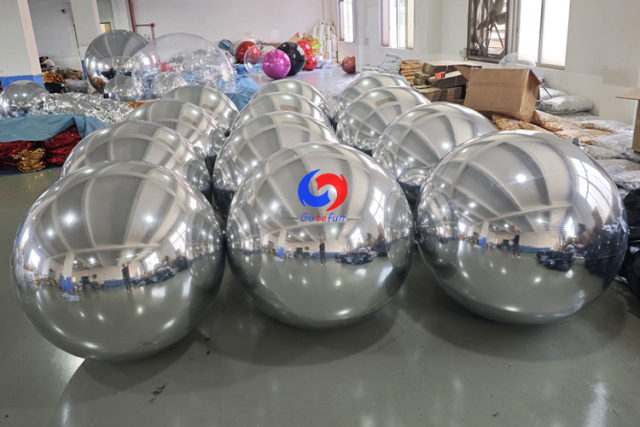 2ft/2.6ft/3.3ft/5ft/ 6ft/6.6ft decorative gold colours inflatable mirror balloons golden big shiny balls with pumps