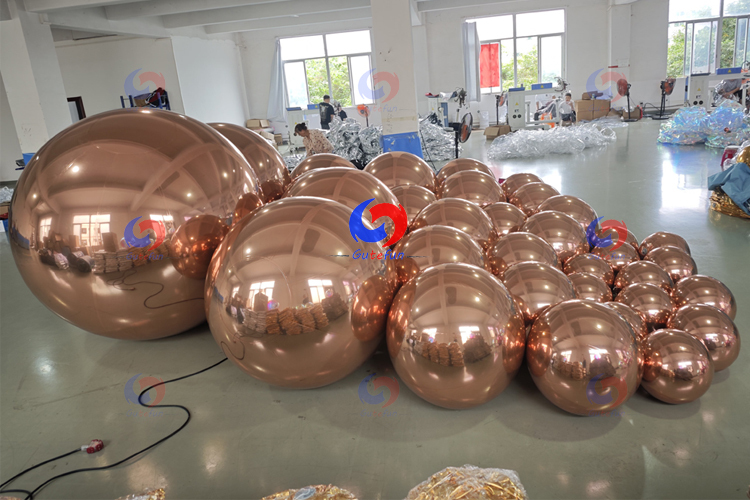 best seller giant inflatable chrome spheres mirror-finish balloon Rose Gold Silver Big Shiny Ball - choose color & size