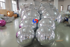 Reusable Bubble Balloon event party backdrop decoration giant ornament spheres Silver Big shiny Inflatable Mirror Ball