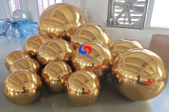 floating hanging mirror gold balls big shiny large meter gold / golden inflatable mirror balloons / balls /spheres