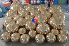 Luxury Company Party Events Backdrop Decorations Giant Metallic Spheres White Gold Big Shiny Balls for Sale