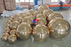 Luxury Company Party Events Backdrop Decorations Giant Metallic Spheres White Gold Big Shiny Balls for Sale