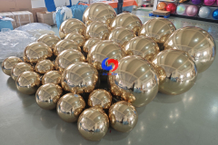 Luxury Company Party Events Backdrop Decorations Giant Metallic Spheres White Gold Big Shiny Balls for Sale