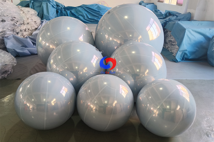 Bespoke Luxury Birthday celebrations White Balloons Backdrop Giant Metallic Spheres Snow White Big Shiny Balls