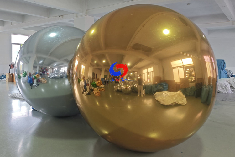 DIY Party Event Planning Backdrops Giant 250 cm Diameter Silver Mirror Balls 2.5m Gold Shiny Mirror Balls