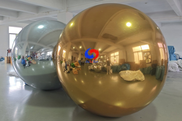 DIY Party Event Planning Backdrops Giant 250 cm Diameter Silver Mirror Balls 2.5m Gold Shiny Mirror Balls