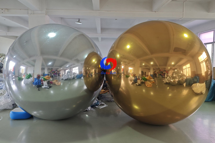 DIY Party Event Planning Backdrops Giant 250 cm Diameter Silver Mirror Balls 2.5m Gold Shiny Mirror Balls