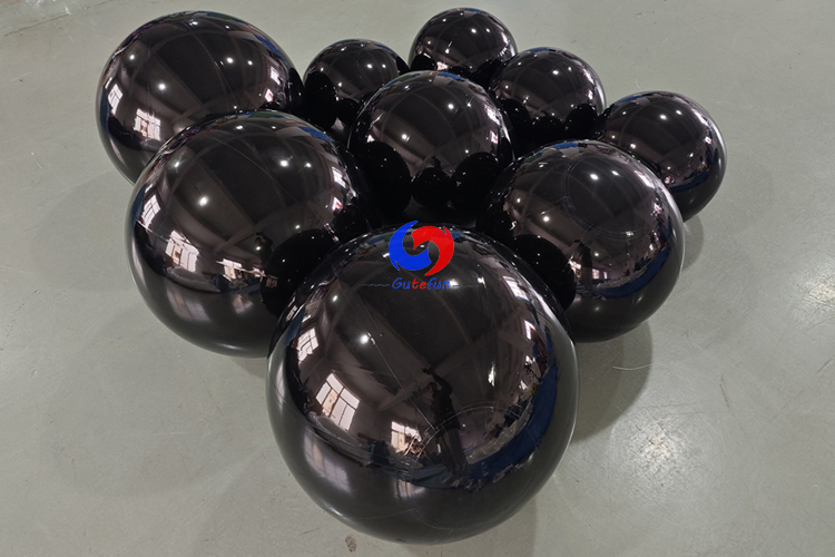 Luxe Big Shiny Black Inflatable Mirror Balls for Milestone Celebration Birthday Party Events Backdrops Decoration