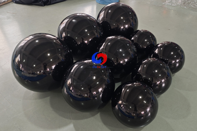 Luxe Big Shiny Black Inflatable Mirror Balls for Milestone Celebration Birthday Party Events Backdrops Decoration