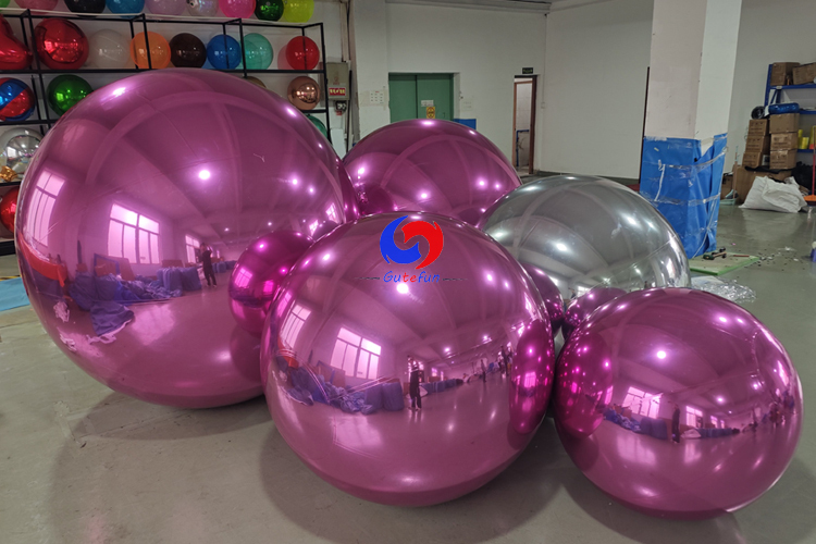 Giant pink Big Shining Inflatable Mirror Balls for Company Milestone Celebration Birthday Party Events Decoration
