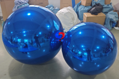 Create unforgettable moments milestone celebration event decor giant blue inflatable shiny mirror balls for sale