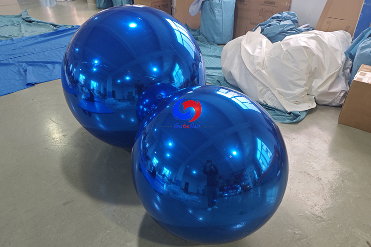 Create unforgettable moments milestone celebration event decor giant blue inflatable shiny mirror balls for sale