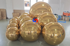 Gold color big shiny inflatable balls golden inflate metallic spheres mirror inflate balls