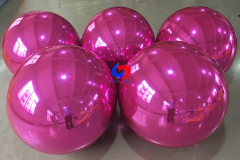 Giant big shiny pink inflatable metallic spheres Hot pink big shiny balls for sale