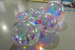 Flame retardant decor iridescent pvc mirror balls pearl rainbow giant spheres giant shiny ballons