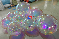 Flame retardant decor iridescent pvc mirror balls pearl rainbow giant spheres giant shiny ballons