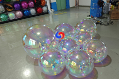 Flame retardant decor iridescent pvc mirror balls pearl rainbow giant spheres giant shiny ballons