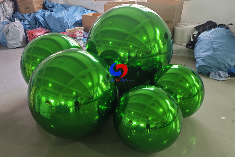 Dark green shiny balls