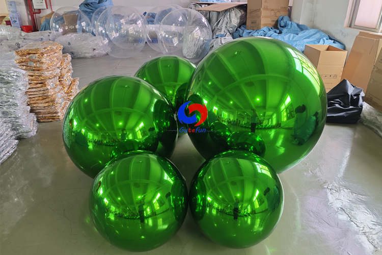 Dark green shiny balls