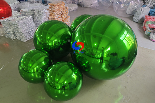 Dark green shiny balls
