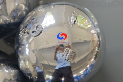 Giant silver shiny balls / large silver inflatable mirror chrome