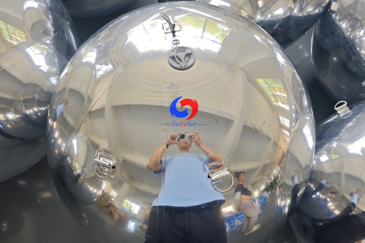 Giant silver shiny balls / large silver inflatable mirror chrome