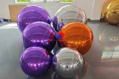 Giant silver / purple / orange inflatable big shiny balls / large silver inflatable mirror balloons