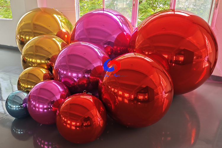 Door to door One-stop shipment Giant Gold / pink / red inflatable big shiny balls bundles