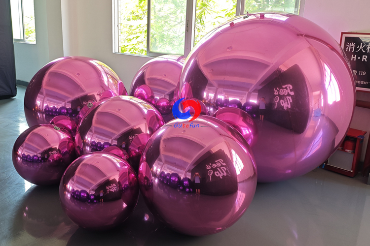 So beautiful pink shiny balls for any commercial party events decorations