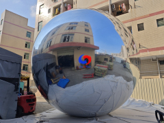 World largest 20ft / 6.0m Giant silver big shiny inflatable mirror balls /balloons