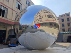 World largest 20ft / 6.0m Giant silver big shiny inflatable mirror balls /balloons