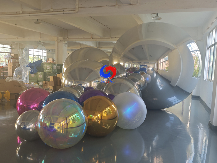 Large commercial party events decorations Big shiny Giant Silver / Purple / Blue / Pink / Gold balls for sale