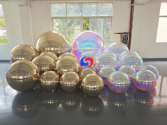 Luxury Christmas party events holiday decor Reusable Giant Light Gold +iridescent shiny balls bundles