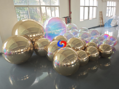 Luxury Christmas party events holiday decor Reusable Giant Light Gold +iridescent shiny balls bundles