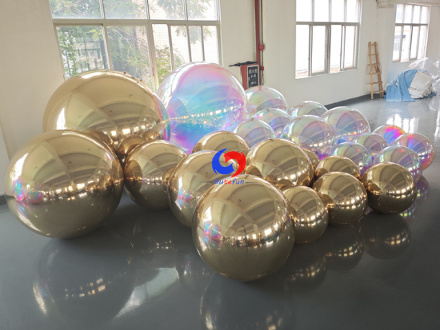 Luxury Christmas party events holiday decor Reusable Giant Light Gold +iridescent shiny balls bundles