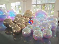 Luxury Christmas party events holiday decor Reusable Giant Light Gold +iridescent shiny balls bundles