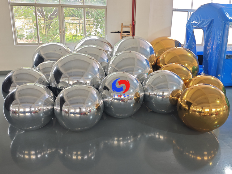 Luxury backdrops decor Reusable Giant Gold + silver big shiny balls bundles